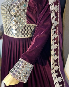 Robe afghane faite à la main de haute qualité pour femmes vêtements traditionnels en soie meilleur matériel pour l'été Style Vintage-0674 - Product Image 6