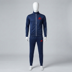 Conjunto Deportivo Azul Marino para Hombre, Chaqueta con Cierre Completo y Pantalones Jogger, Ropa Deportiva para Gimnasio, Running, Fitness, Casual y Urbana - Product Image 1