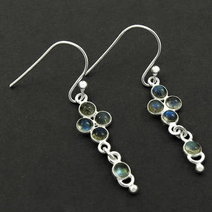 Natural Labradorite Gemstone 925 <b>Sterling</b> <b>Silver</b> Unique Design Dangle <b>Earrings</b> for Mother's Day Bohemian Jewelry Bulk Suppliers - Product Image 2