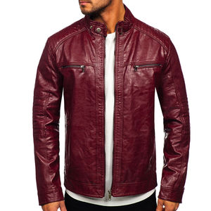 Chaqueta de cuero a prueba de viento personalizada para hombre, venta al por mayor, estilo informal, impermeable, transpirable, con soporte frontal, talla grande, cuero de invierno - Product Image 5