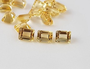 Piedra preciosa de corte facetado de citrino amarillo Natural, lote de joyería calibrada con forma de rectángulo de 6x8mm para fabricación de joyas, piedras preciosas sueltas - Product Image 5