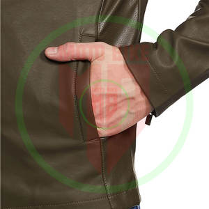 Chaquetas de Cuero Ajustadas de Moda para Hombre, Chaquetas de Cuero Genuino para Exteriores, Chaqueta de Cuero para Hombre con Logotipo Personalizado - Product Image 4