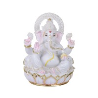 Statue de Ganesh en marbre sculptée à la main, finition polie, écologique, durable, pour Mandir et salle de Pooja, très demandée et exquise