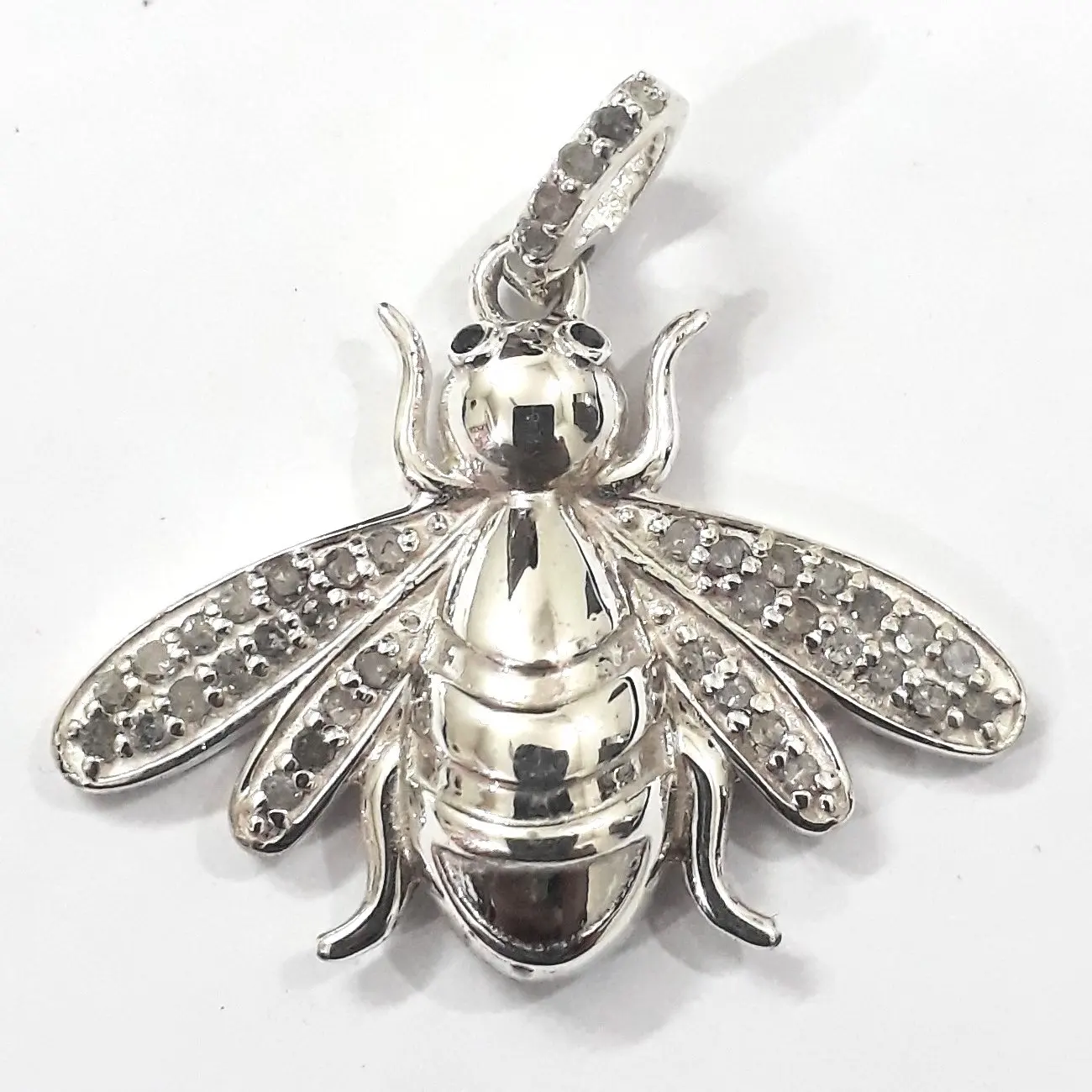Подвеска в виде существа мухи, подвеска из настоящего серебра 925 пробы с драгоценными камнями для девочек и любимых мушек