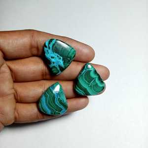 3 uds cabujones de malaquita azurita lote de piedras preciosas naturales para la fabricación de joyas 102Cts - Product Image 1