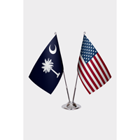 Ensemble de drapeaux de Caroline du Sud et des États-Unis pour bureau, imprimés numériquement sur un support en aluminium