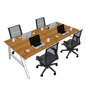 ABamboo 4-Piece Cluster <b>Workstation</b> 240x120cm Contemporary Luxury L-Shape Office Furniture Melamine Wood Eco-Friendly Durable - Product Image 3