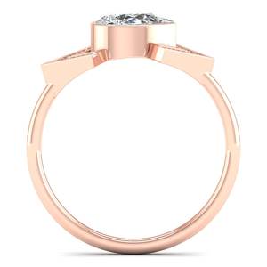 Anneaux de fiançailles REYES minimalistes en or massif 14 carats, taille poire, 0,82 carat, moissanite, pour femmes, certifiés GRA, bijoux fins - Product Image 4