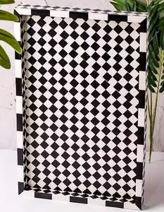 Plateau de service pour fruits écologiques en résine et incrustation d'os de buffle naturel Design Vaisselle de service pour fruits secs Plateaux de luxe - Product Image 3