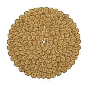Wholesale Factory Price Dining Table <b>Mat</b> Luxury Beaded Coaster Table <b>Place</b> <b>Mats</b> Beads <b>Round</b> Placement by glowin fashion - Product Image 5