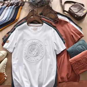 Camiseta de algodón 100% de peso pesado personalizada para hombre, 180 gramos, ropa superior de estilo informal con estampado de lujo en relieve 3D de alta calidad - Product Image 5