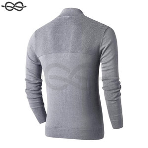 Pull zippé à manches longues pour hommes Sweat-shirt en tricot texturé Col montant Pull décontracté Poches Élégant Confortable - Product Image 6
