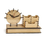 Support à stylos en bois écologique avec fentes dédiées pour stylos et cartes de visite - Design moderne, fait main, haute qualité, idéal pour chambre d'enfant