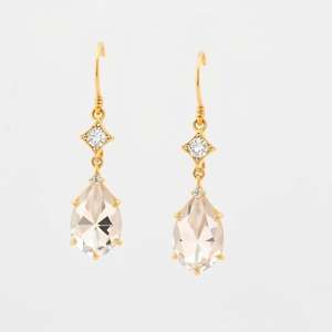 Pendientes colgantes de plata de ley 925 a la moda, chapados en oro sólido con piedras preciosas de calcedonia blanca Natural, accesorio de moda - Product Image 3