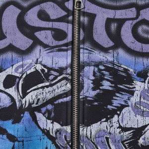 Sudadera con Capucha y Cremallera con Estampado Digital Personalizado, 500 GSM, Estilo Desgastado, Corte Cuadrado, Estilo Vintage, Lavado Ácido, Sudadera Extra Grande con Cremallera - Product Image 4