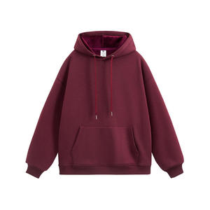 Wholesale High Quality 450gsm Heavyweight Blank <b>Fleece</b> Hoodies Unisex Solid Color Winter Thick <b>Warm</b> Cotton Pullover Hoodie - Product Image 3