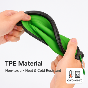 Commercio all'ingrosso di Stock Logo personalizzato durevole portatile pieghevole 650ml TPE ciotola per cani con moschettone pieghevole viaggio Pet acqua e ciotola cibo - Product Image 5