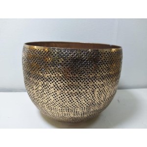 Maceta de Metal de forma redonda grande chapada en oro de alta calidad de diseñador único más elegante para suministros de accesorios de decoración de jardín - Product Image 1