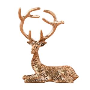 รูปปั้นกวางเรนเดียร์โบราณทำจากทองเหลืองแบบนั่งสำหรับตกแต่งคริสต์มาสรูปปั้นกวางเรนเดียร์หรูหรางานฝีมือสำหรับตกแต่งสวนในบ้าน - Product Image 5