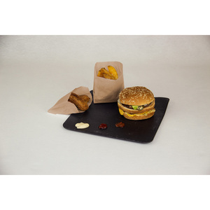 Sacchetti di Carta Ecologici 12+6x12cm Resistenti al Grasso per Fast Food, Carta Professionale, 2000 Pezzi, B2B - Product Image 1