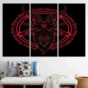 Affiche sur toile pentagramme japonaise - Œuvre d'art imprimée unique pour la décoration de chambre à coucher, lot de 3 toiles - Product Image 1