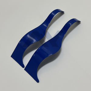 Navaja de Barbero Dominicana Nueva, Curva, Ondulada, No Recta, de Acero Inoxidable, Color Azul, Cuchillo de Barbero con Hoja Reemplazable - Product Image 1