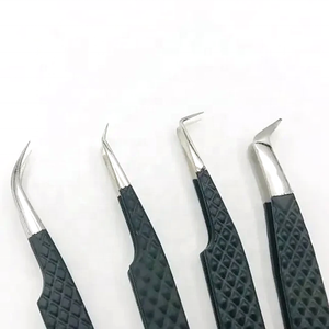 Pince à épiler manuelle en acier inoxydable japonais noir mat de haute qualité, réutilisable, stérilisée à haute température, 12 cm, avec poignée diamantée - Product Image 3