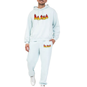 Survêtement personnalisé pour hommes 100% coton polaire surdimensionné à capuche Survêtement de jogging pour hommes Survêtements 2 pièces sweats à capuche et pantalon ensemble - Product Image 1