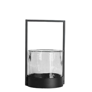 Juego de 4 linternas navideñas de hierro y vidrio Color negro mate Diseño clásico Linterna al aire libre para decoración de bodas a granel - Product Image 6