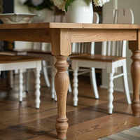 Pieds de meubles robustes en bois d'hévéa massif, supports de table modernes tournés pour salle à manger, chambre et extérieur