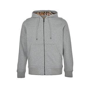 Abrigo con Capucha de Algodón Casual para Invierno, Estampado Digital Clásico Gris, Bordado de Lujo, Talla Grande - Product Image 1