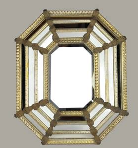 Miroir octogonal vintage en verre de Murano - Product Image 2