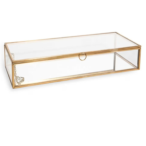 Exhibidor de joyería de cristal grande de diseño moderno, superventas, joyero de cristal dorado, caja de exhibición de joyería de cristal grande, caja de soporte de almacenamiento - Product Image 2