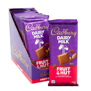Vente en gros Ensemble de barres de chocolat aux fruits et noix Cadbury Chocolat au lait de qualité supérieure avec raisins secs et noix Idéal pour la vente au détail Vente en gros - Product Image 4