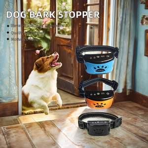 Bestseller wiederauf lad bares elektrisches Hunde rinden halsband Automatisch wasserdicht mehrfarbig anpassbar Kunststoff mit einstellbarer Empfindlichkeit - Product Image 4