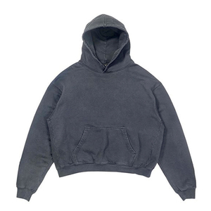 2023 nouveaux hommes coton lourd épais surdimensionné goutte épaule sweat Boxy Fit sweat à capuche bouffée Technique XS 6XL éponge français - Product Image 2