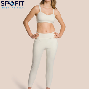 Legging de sport respirant à séchage rapide, soutien-gorge de sport pour femme, vêtements de fitness et de yoga, ensembles d'entraînement à taille élastique, ensembles 2 pièces, vente chaude - Product Image 1