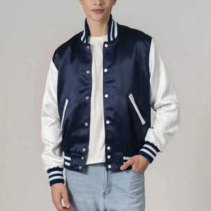High Quality Custom Men Varsity <b>Jacket</b> Wool Stand <b>Collar</b> Embroidered Logo Baseball Letterman <b>Jacket</b> - Product Image 1