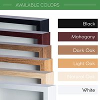 Cadre de boîte d'ombre en bois de chêne naturel 8x10 dos en feutre doux, verre trempé et punaises à boule blanche élégantes incluses