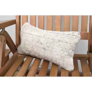 Beige <b>Kantha</b> Patchwork Wool Pillow 8x16 Inch Rustic Floral <b>Throw</b> Pillow with Vintage Embroidered Pattern Premium Style Portable - Product Image 3