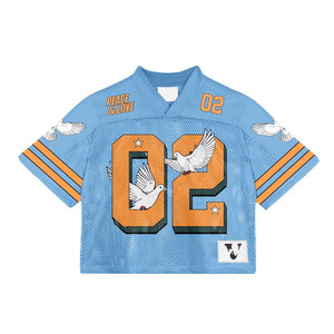 Streetwear Maillot Court Respirant en Maille de Polyester Maillots de Football Américain Personnalisés Maillot de Football Boxy à Sublimation T-shirt - Product Image 1
