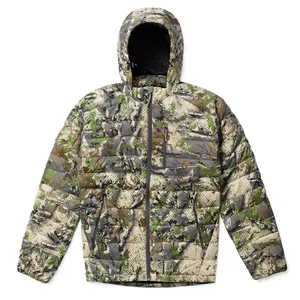 Newest Arrival 2024 Best Selling Zipper Padded Hunting Jacket Custom Logo Printing Full Sleeves Down Hunting Jacket For Men