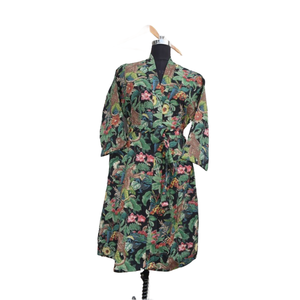 ชุดเดรสกิโมโนสำหรับผู้หญิงชุดเดรสกิมิโนผ้าฝ้ายชุดนอนเปิดด้านหน้าชุดชายหาด - Product Image 1