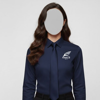 Kemeja Kerja Wanita Rajut Poliester/Katun Gaya Bisnis Berkualitas Tinggi Blus Tanpa Tali Logo Kustom Anti-Pilling