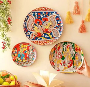 แผ่นผนังที่เป็นเอกลักษณ์แสดงธีมอินเดียที่หลากหลาย: สถาปัตยกรรมประวัติศาสตร์ช้างและนกยูงศิลปะทางวัฒนธรรมที่หลากหลาย - Product Image 2