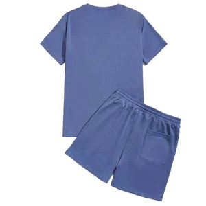 High Quality Men Summer Plus Size Shirt Shorts <b>Set</b> 100% Cotton Material Lightweight Quickdry Customized Logo Printing OEM - Product Image 2