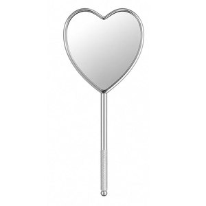 Heart Shaped Handheld <b>Mirror</b> Dual Sided Metal Frame Chrome Finish Floral Design Makeup <b>Mirror</b> - Product Image 2