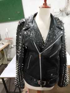 แจ็คเก็ตบอมเบอร์ลำลองสำหรับผู้ชาย สไตล์ฤดูใบไม้ผลิ บุหนัง  รักษ์โลก  ติดกระดุมและซิป  ตกแต่งด้วยขนนก  ปรับแต่งได้  ตามเทรนด์วัยรุ่น - Product Image 6