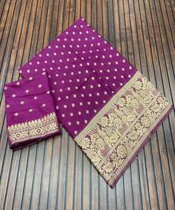Diseño geométrico elegante Banarasi Saree con detalles de lucha para una elegancia atemporal. ROPA PRENDA - Product Image 6