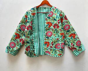 Nouveauté Veste matelassée bohème pour femmes manteaux indiens patchwork faits à la main veste tissée respirante remplie de coton - Product Image 1